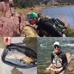 Enjoying the view while wading for Brown Trout